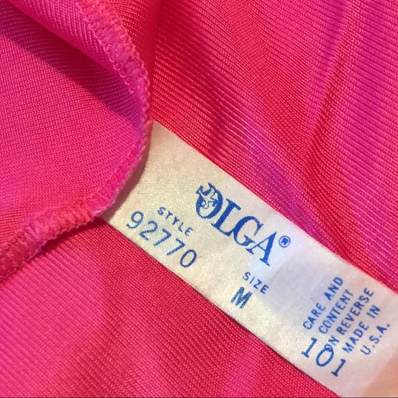 Vintage Olga Nightgown Princess Medium Fuchsia - Picture 5 of 6